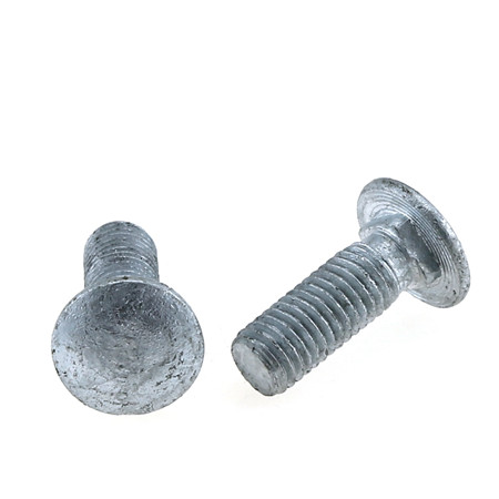 細牙馬車螺栓全螺紋圓形蘑菇頭方頸螺栓孔墊圈黑色不銹鋼M5 / 16Mm